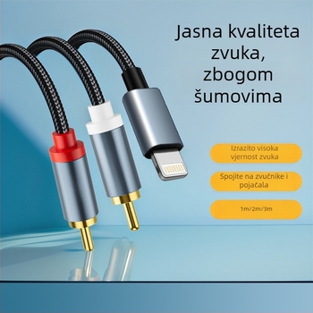RCA interkonekcijski kabel, kompatibilan s Apple, model 1.2, bakreni vodiči sa srebrnim premazom, jezgro od čistog bakra, za digitalne audio uređaje