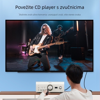 Choseal QS3551 Audio kabel 2RCA muškarac–2RCA muškarac, pozlaćeno bakreno jezgro, dizajn dvostruki lotos, za digitalnu audio opremu