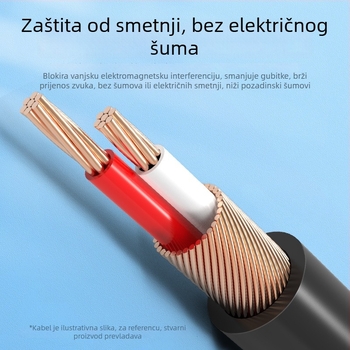 Choseal QS3551 Audio kabel 2RCA muškarac–2RCA muškarac, pozlaćeno bakreno jezgro, dizajn dvostruki lotos, za digitalnu audio opremu