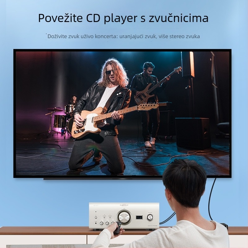 Choseal QS3551 Audio kabel 2RCA muškarac–2RCA muškarac, pozlaćeno bakreno jezgro, dizajn dvostruki lotos, za digitalnu audio opremu