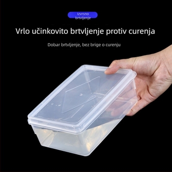 Plastična kutija za hranu s čvrstim poklopcem, kvadratna i prozirna, mikrovalno sigurna, kapacitet 1–5 L