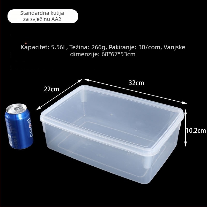 Plastična kutija za hranu s čvrstim poklopcem, kvadratna i prozirna, mikrovalno sigurna, kapacitet 1–5 L