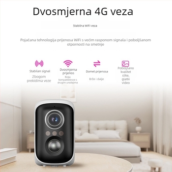 Unutarnja bežična kamera s baterijom i AI detekcijom, 3,6 mm objektiv, 3 MP noćno snimanje, kontrola putem aplikacije