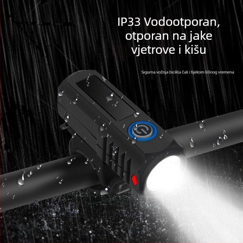 Prednje biciklističko svjetlo s USB-C punjenjem, montaža klikom, za noćnu vožnju na otvorenom.