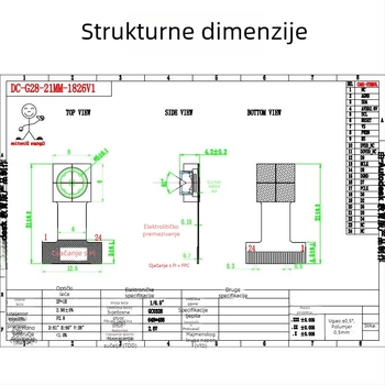 GC0328 kamera modul, 300K senzor, 24-pin DVP sučelje, razvojna ploča K210/STM32, ručni fokus bez izobličenja
