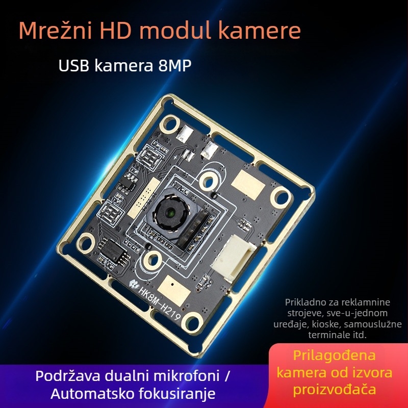 USB 2.0 4K industrijska kamera s 8MP senzorom, 3840×2160, 30FPS, OCR prepoznavanje teksta, autofocus, bez drajvera, ugrađeni mikrofon