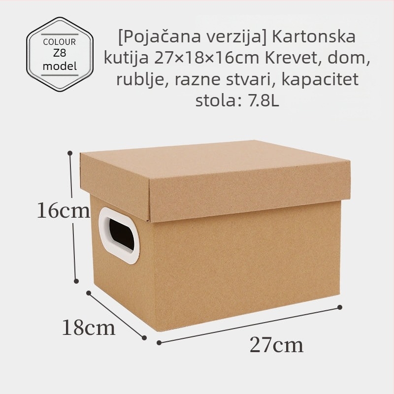 Kutija za preseljenje od kraft papira sa poklopcem – višestruka kutija za odlaganje odjeće i knjiga