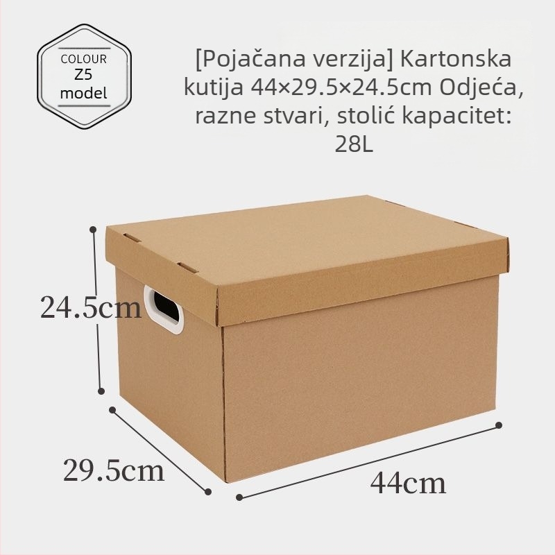 Kutija za preseljenje od kraft papira sa poklopcem – višestruka kutija za odlaganje odjeće i knjiga