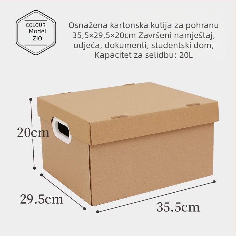 Kutija za preseljenje od kraft papira sa poklopcem – višestruka kutija za odlaganje odjeće i knjiga