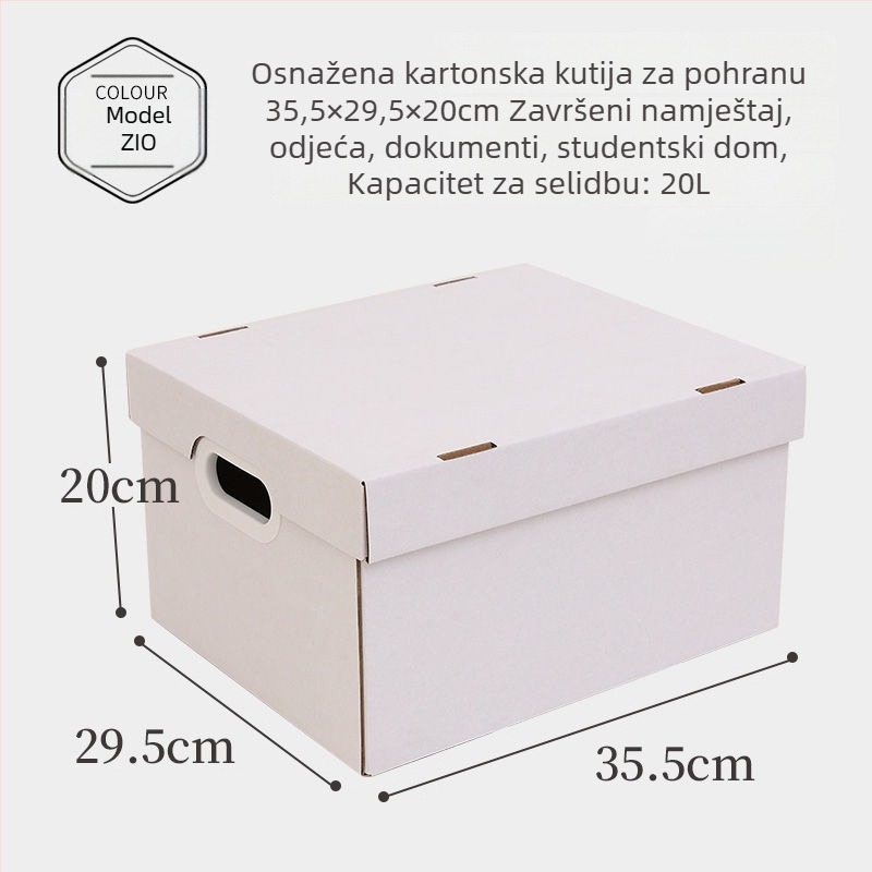 Kutija za preseljenje od kraft papira sa poklopcem – višestruka kutija za odlaganje odjeće i knjiga