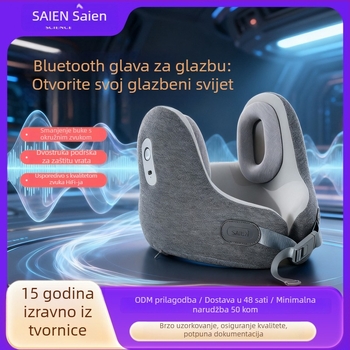Jastuk za vrat s memorijskom pjenom, U-oblik putni jastučić, navlaka od 100% pamuka, težina 0.5-1.0 kg, modern minimalistički dizajn.