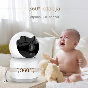 Bežični monitor za bebe s detekcijom plača i umirujućom melodijom, kamera s 3.6 mm objektivom, 0.01 lux, IR doseg 12 m, napajanje 5V2A, detekcija pokreta + push obavijest