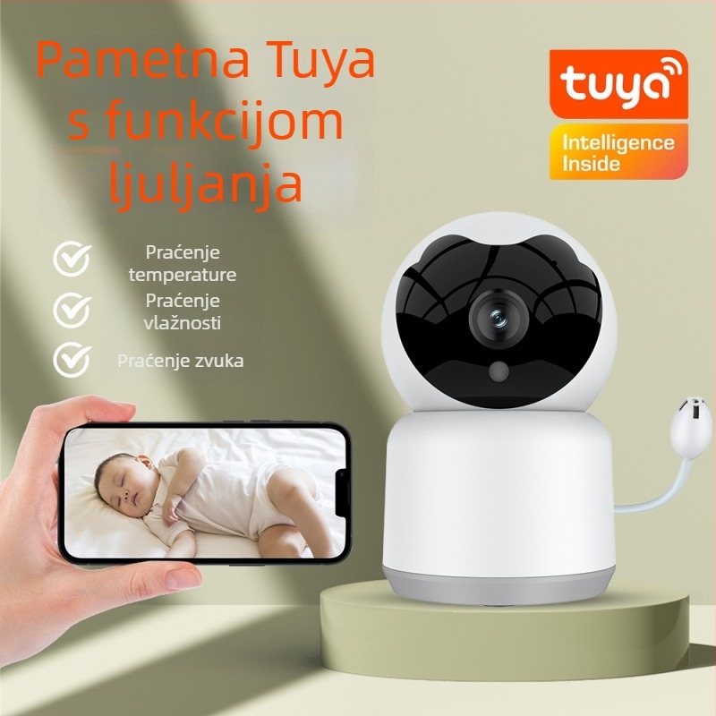 Bežični monitor za bebe s detekcijom plača i umirujućom melodijom, kamera s 3.6 mm objektivom, 0.01 lux, IR doseg 12 m, napajanje 5V2A, detekcija pokreta + push obavijest