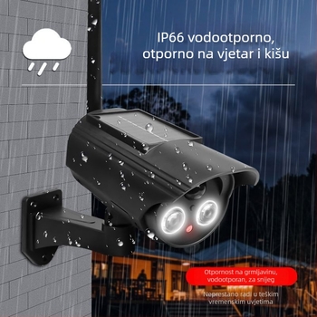 Solarna vanjska lažna sigurnosna kamera s rasvjetom i senzorom pokreta (IP65, ABS)