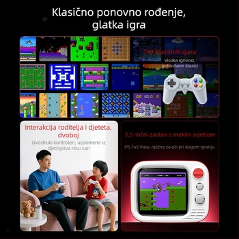 Televizijska gaming konzola H7 s AV priključkom, za dva igrača, izlaz 720p, nostalgični stil
