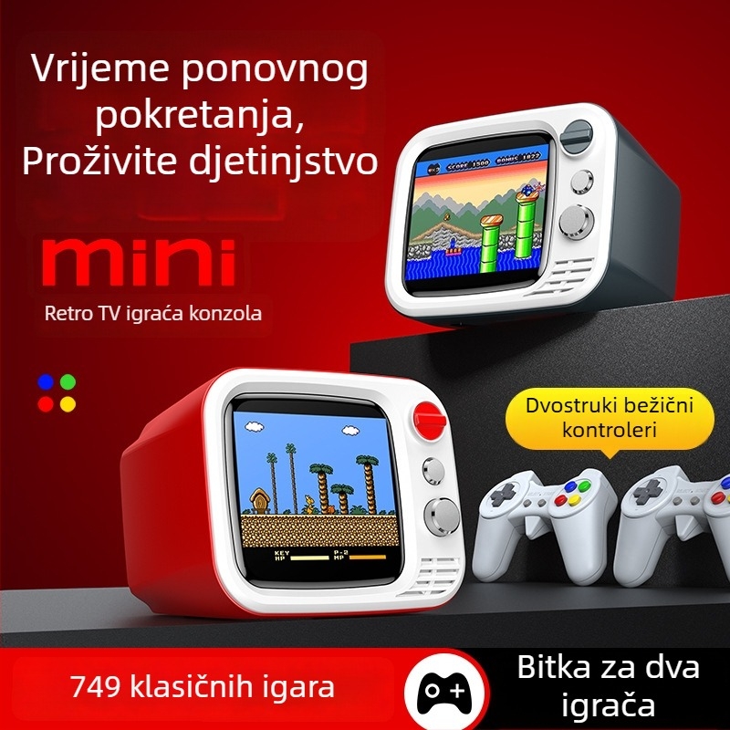 Televizijska gaming konzola H7 s AV priključkom, za dva igrača, izlaz 720p, nostalgični stil