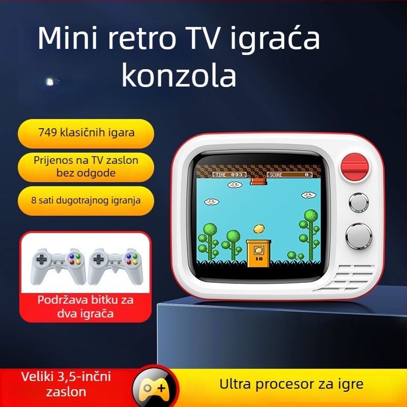 Televizijska gaming konzola H7 s AV priključkom, za dva igrača, izlaz 720p, nostalgični stil