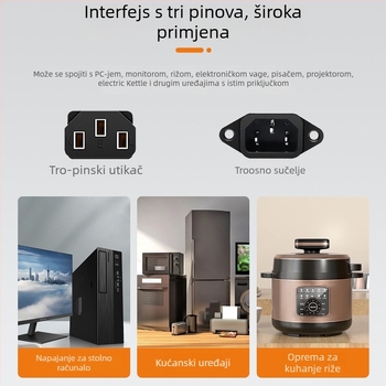 Napajanje za trčanje s 90° kutom, trostruka utičnica nacionalnog standarda; PVC kućište, 3C certifikat; pogodan za računalo, TV i ostale kućanske uređaje
