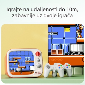 Prijenosna retro igraća konzola s bežičnim dvostrukim kontrolerima, TV/AV izlaz, 512MB RAM, USB sučelje i projekcija zaslona