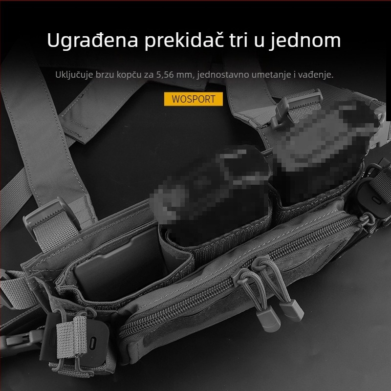 Taktička vest za streljaštvo | Matni najlon, unisex, odrasli, sve sezone