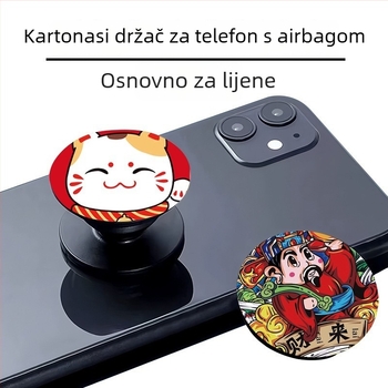 Držač za telefon s airbagom – teleskopski, protiv pada, stolni ljepilo, crtić prsten (Tip: Snap-on; Model: Mobile phone airbag holder; Materijal: Acrylic; Kompatibilne marke: Apple, Google, Huawei, Xiaomi; Kompatibilan model: 16promax)