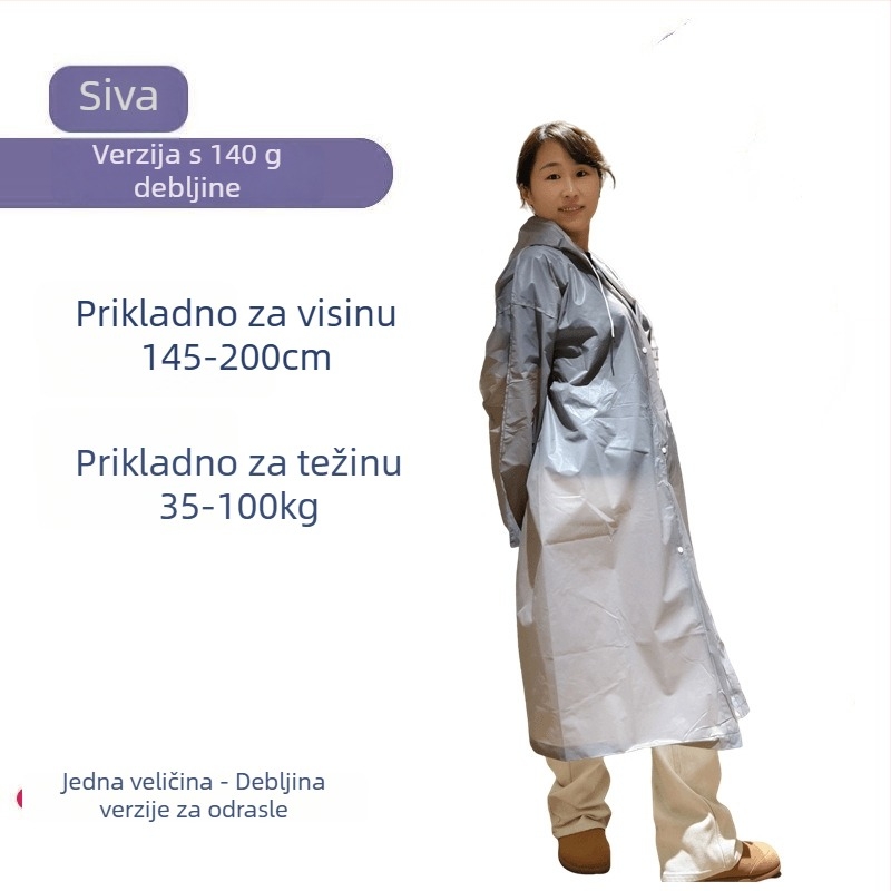 Pončo za kišu za odrasle, EVA tkanina, debeli, jednovrstni, pogodno za planinarenje i putovanja