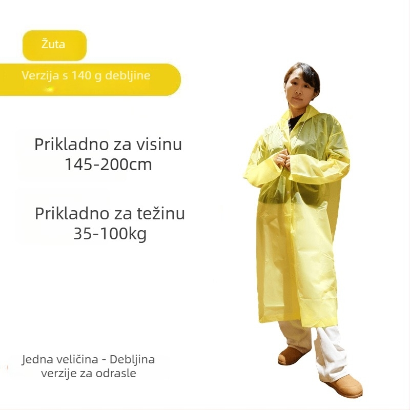 Pončo za kišu za odrasle, EVA tkanina, debeli, jednovrstni, pogodno za planinarenje i putovanja