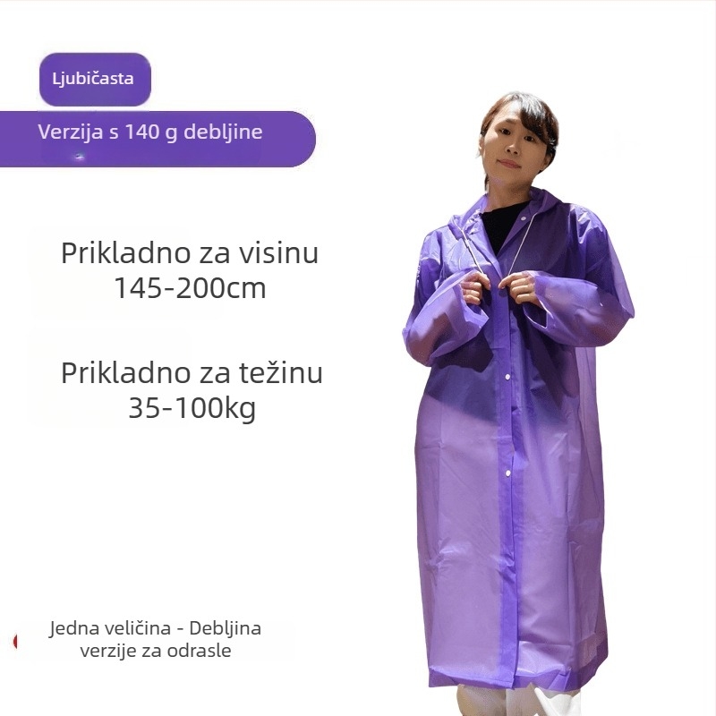 Pončo za kišu za odrasle, EVA tkanina, debeli, jednovrstni, pogodno za planinarenje i putovanja