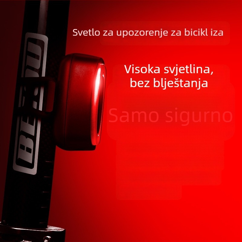 HJ USB punjiva stražnja svjetiljka za bicikl s noćnim upozoravajućim bljeskom za planinske bicikle