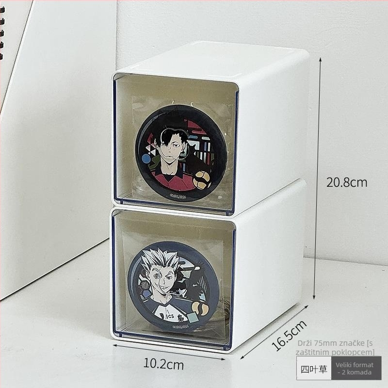 Akrilni organizator s ladicom, proziran, kapacitet 2 L, otporan na prašinu i vlagu, moguć za slaganje