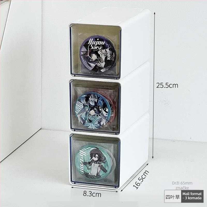 Akrilni organizator s ladicom, proziran, kapacitet 2 L, otporan na prašinu i vlagu, moguć za slaganje