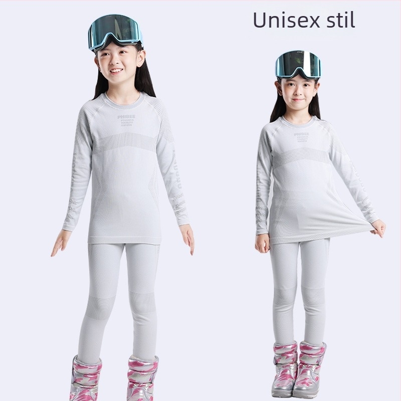 Phibee dječji ski set: brzo sušeća tkanina, odvodi vlagu, poliester, jednobojni dizajn, unisex