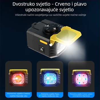 Svjetlo za bicikl za cestovni i planinski bicikl sa visokim i niskim snopom, bežični Bluetooth daljinski upravljač, žuto svjetlo visoke svjetline za noćnu vožnju