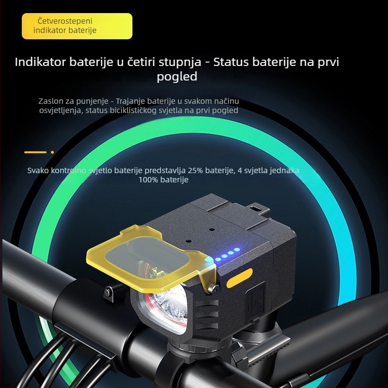 Svjetlo za bicikl za cestovni i planinski bicikl sa visokim i niskim snopom, bežični Bluetooth daljinski upravljač, žuto svjetlo visoke svjetline za noćnu vožnju