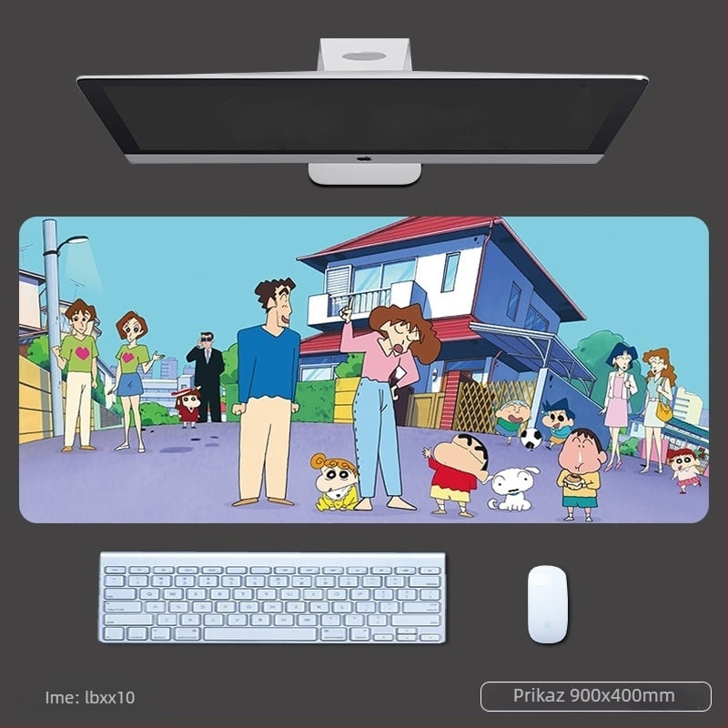 Miš podloga s naslonom za zglob, debela gaming stolna podloga, anime stil, protuklizni tekstilno-gumeni materijal, OEM otisak logotipa