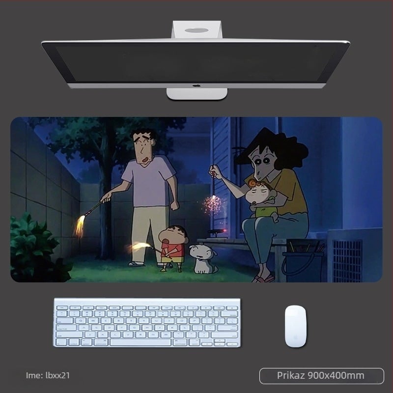 Miš podloga s naslonom za zglob, debela gaming stolna podloga, anime stil, protuklizni tekstilno-gumeni materijal, OEM otisak logotipa