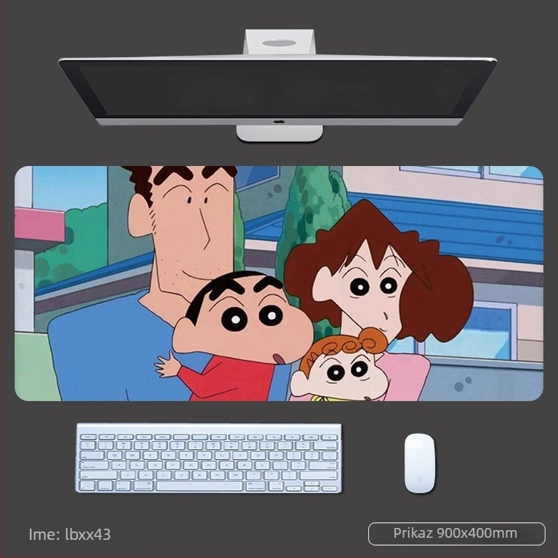 Miš podloga s naslonom za zglob, debela gaming stolna podloga, anime stil, protuklizni tekstilno-gumeni materijal, OEM otisak logotipa