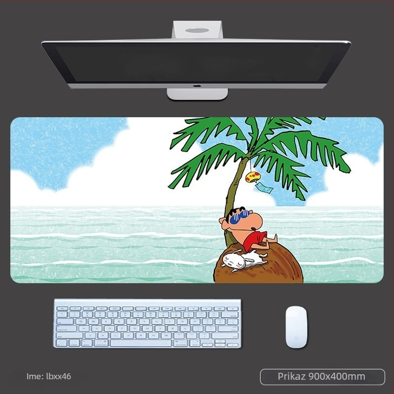 Miš podloga s naslonom za zglob, debela gaming stolna podloga, anime stil, protuklizni tekstilno-gumeni materijal, OEM otisak logotipa