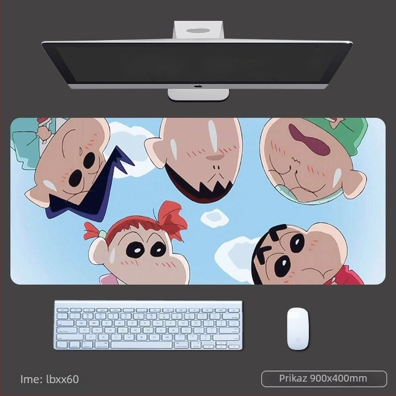 Miš podloga s naslonom za zglob, debela gaming stolna podloga, anime stil, protuklizni tekstilno-gumeni materijal, OEM otisak logotipa