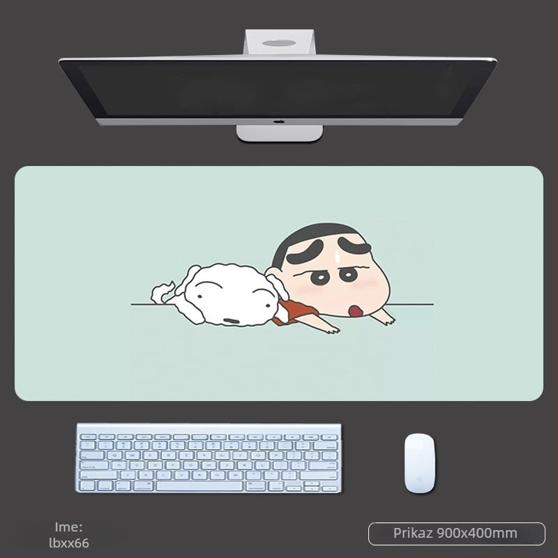 Miš podloga s naslonom za zglob, debela gaming stolna podloga, anime stil, protuklizni tekstilno-gumeni materijal, OEM otisak logotipa