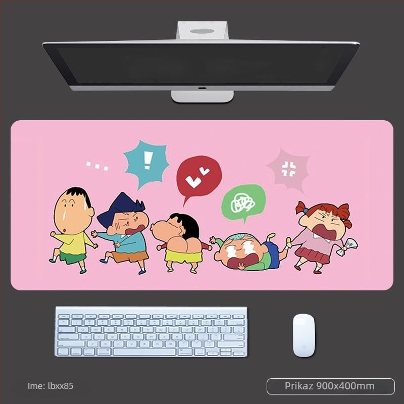 Miš podloga s naslonom za zglob, debela gaming stolna podloga, anime stil, protuklizni tekstilno-gumeni materijal, OEM otisak logotipa