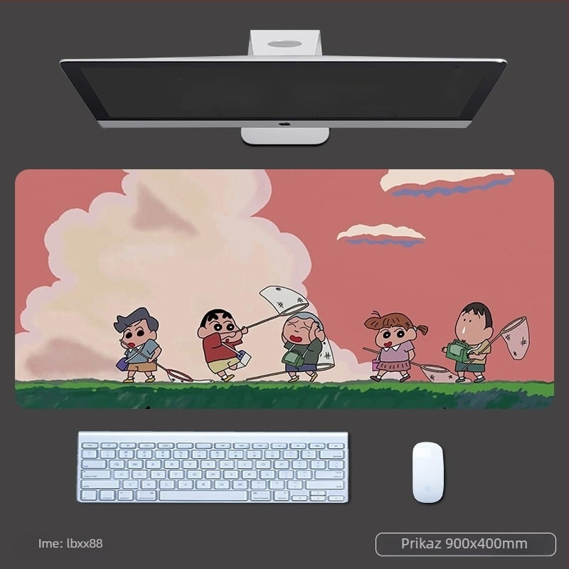 Miš podloga s naslonom za zglob, debela gaming stolna podloga, anime stil, protuklizni tekstilno-gumeni materijal, OEM otisak logotipa