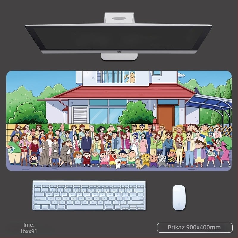 Miš podloga s naslonom za zglob, debela gaming stolna podloga, anime stil, protuklizni tekstilno-gumeni materijal, OEM otisak logotipa