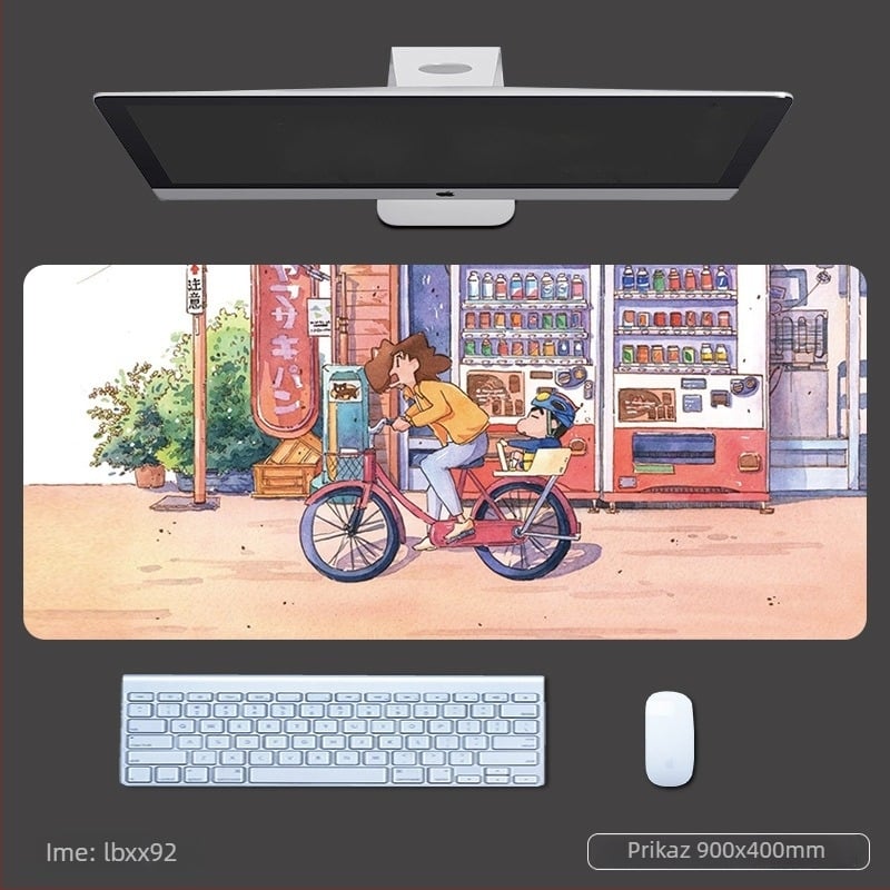 Miš podloga s naslonom za zglob, debela gaming stolna podloga, anime stil, protuklizni tekstilno-gumeni materijal, OEM otisak logotipa