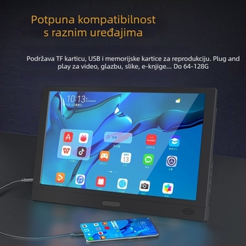 Kućna konzola za igre s ugrađenim zaslonom, bežični kontroleri, 64 GB memorije, 16-bitni operativni sustav, HDMI i USB-C sučelja, prenosna arkadna konzola za dva igrača