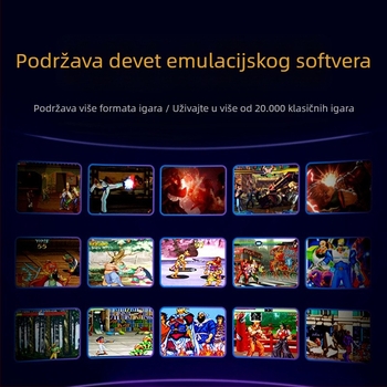 Kućna konzola za igre s ugrađenim zaslonom, bežični kontroleri, 64 GB memorije, 16-bitni operativni sustav, HDMI i USB-C sučelja, prenosna arkadna konzola za dva igrača