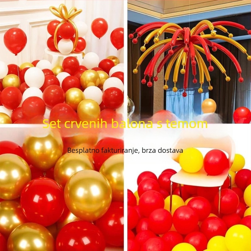 Latex dekorativne balone, dugački trak, kod YH-251223-1, novogodišnje balone