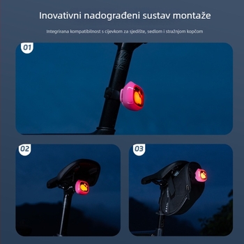 Pametno stražnje svjetlo za bicikl sa senzorom i funkcijom kočenja - Wind&Moon; TPU+PC materijal; Uvoz: Ne; Bez obrade ili prilagodbe