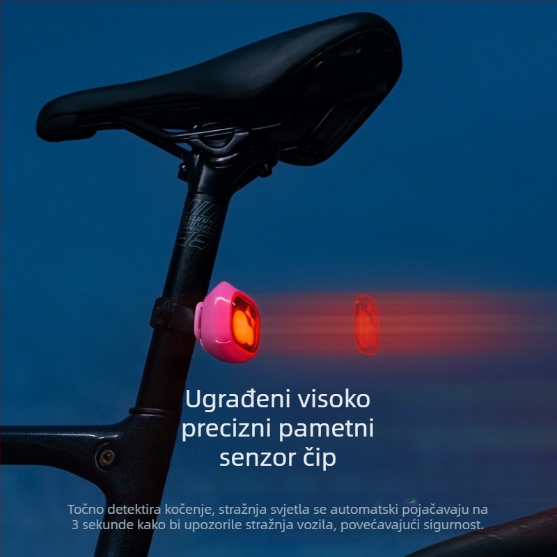 Pametno stražnje svjetlo za bicikl sa senzorom i funkcijom kočenja - Wind&Moon; TPU+PC materijal; Uvoz: Ne; Bez obrade ili prilagodbe