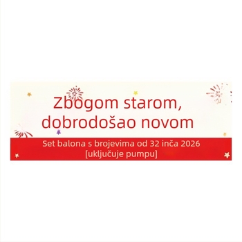 Ručni digitalni broj balon za fotografiranje 2026. – aluminij folija balon, digitalni oblik, bez uzorka, tisk logotipa zabranjen